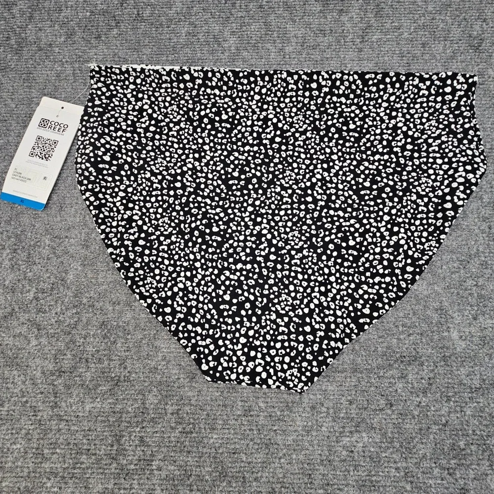 Coco Reef‎ Reversible Bikini Bottom High Waist Animal Print Swimwear Black L